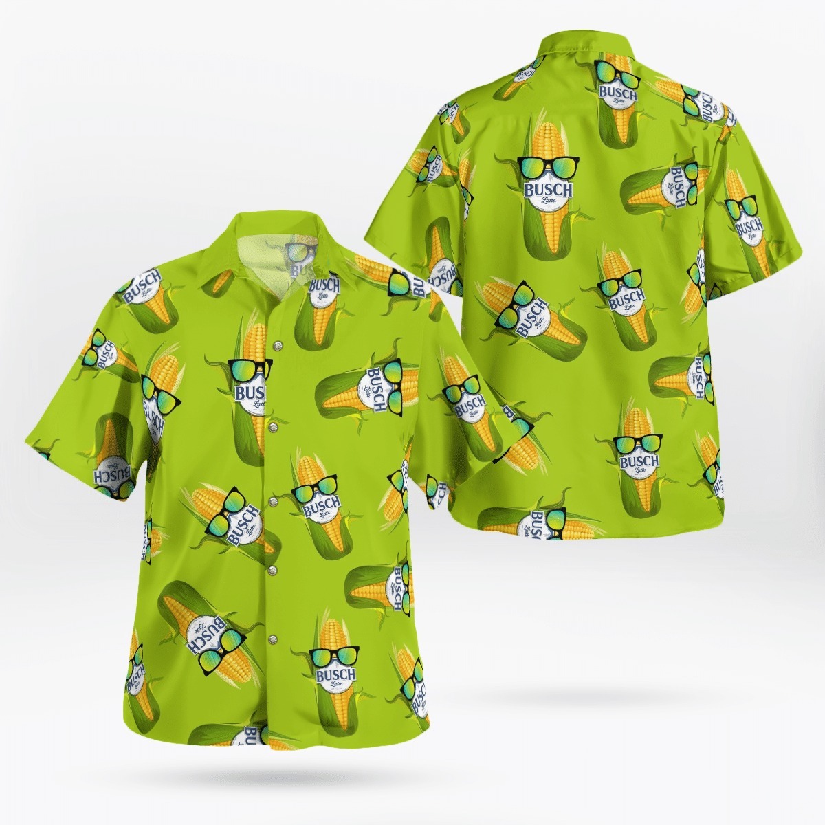 Funny Busch Latte Green Corn Hawaiian Shirt Funny Busch Latte Green Corn Hawaiian Shirt