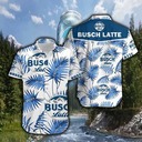 Busch Latte Summer Hawaiian Shirt Blue Leaf Busch Latte Summer Hawaiian Shirt Blue Leaf