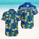 Busch Latte Beer Hawaiian Shirt Pineapple Banana Busch Latte Beer Hawaiian Shirt Pineapple Banana