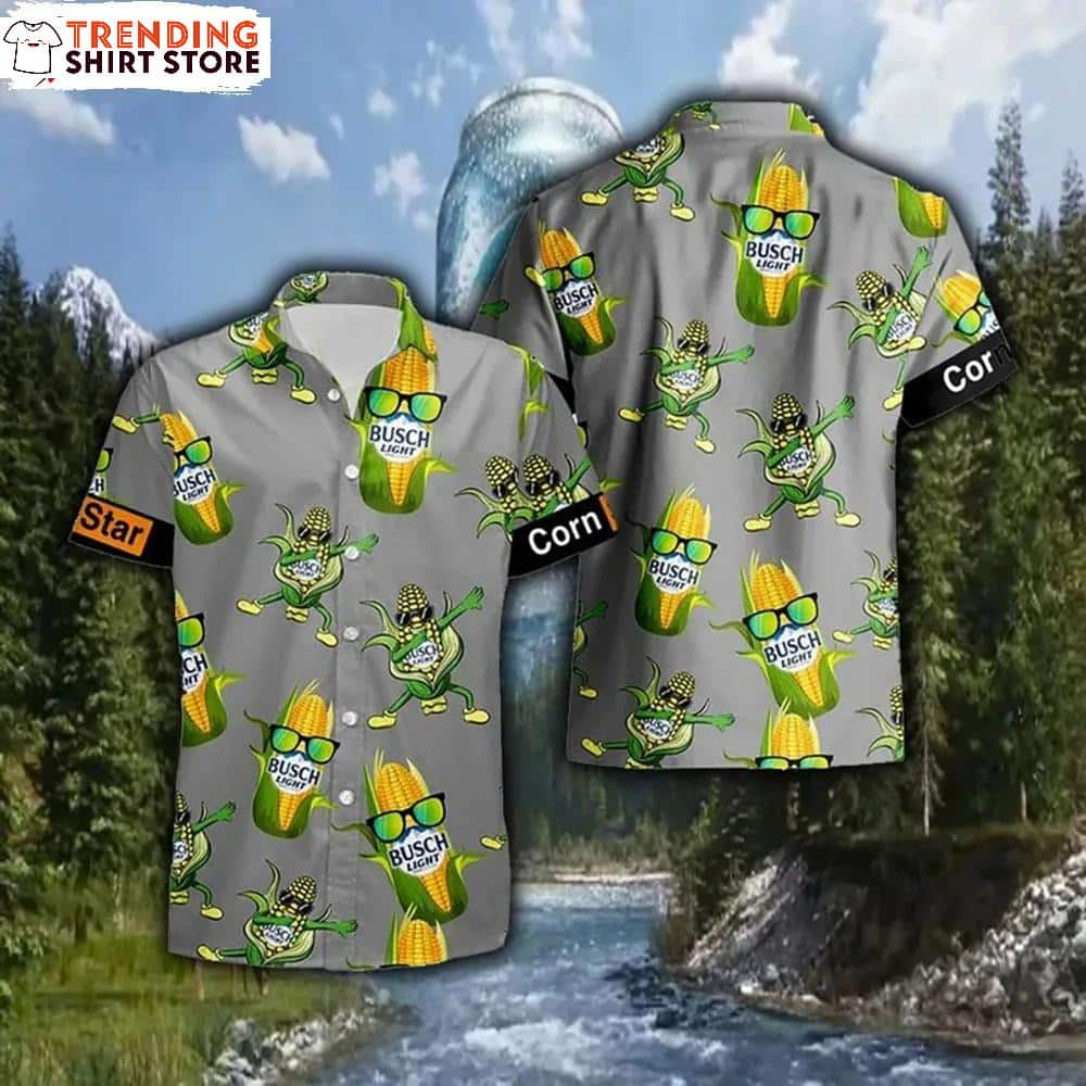 Funny Busch Light Hawaiian Shirt Corn Star