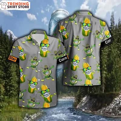 Funny Busch Light Hawaiian Shirt Corn Star Funny Busch Light Hawaiian Shirt Corn Star