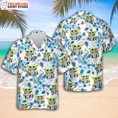 Busch Light Hawaiian Shirt Star Wars Yoda Tropical Floral Busch Light Hawaiian Shirt Star Wars Yoda Tropical Floral