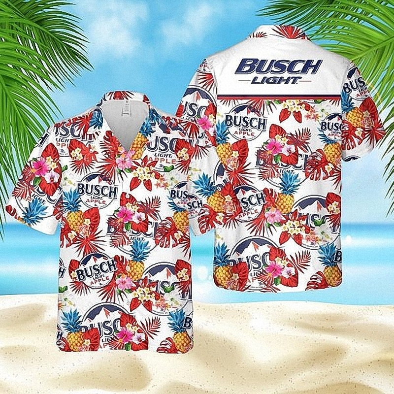 Busch Light Apple Hawaiian Shirt Tropical Floral Summer Holiday Gift Busch Light Apple Hawaiian Shirt Tropical Floral Summer Holiday Gift
