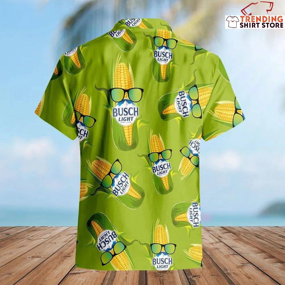Funny Busch Light Hawaiian Shirt Corn Wearing Sunglasses Funny Busch Light Hawaiian Shirt Corn Wearing Sunglasses