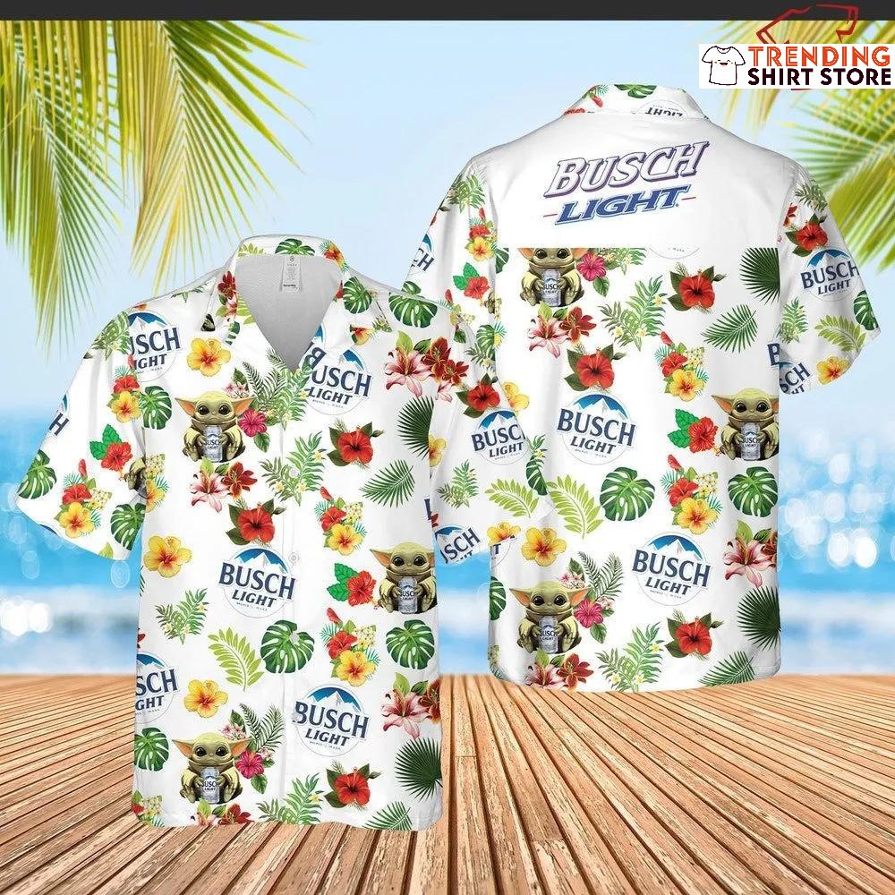 Busch Light Hawaiian Shirt Baby Yoda Star Wars