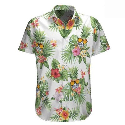 Busch Light Hawaiian Shirt Hibiscus Flower Busch Light Hawaiian Shirt Hibiscus Flower