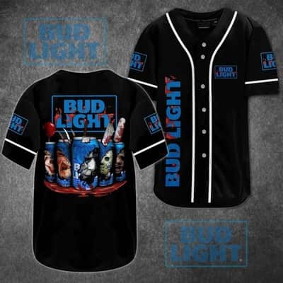 Horror Movie Characters Bud Light Baseball Jersey Horror Movie Characters Bud Light Baseball Jersey