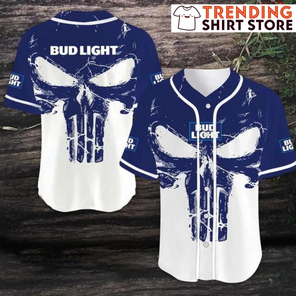 Bud Light Retro Skull Baseball Jersey