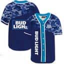 Cool Bud Light Camouflage Baseball Jersey Cool Bud Light Camouflage Baseball Jersey