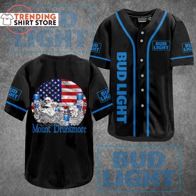 Mount Drunkmore Bud Light Baseball Jersey Mount Drunkmore Bud Light Baseball Jersey