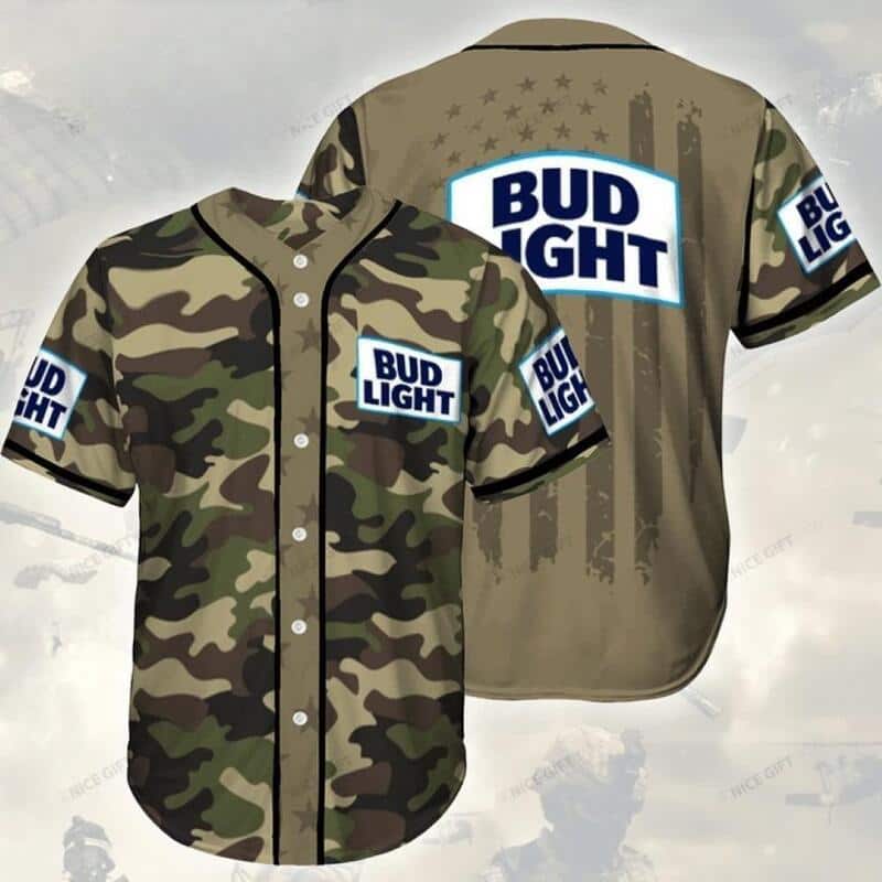 Army Bud Light Baseball Jersey Army Bud Light Baseball Jersey