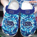Awesome Tie Dye Bud Light Crocs Clogs Awesome Tie Dye Bud Light Crocs Clogs