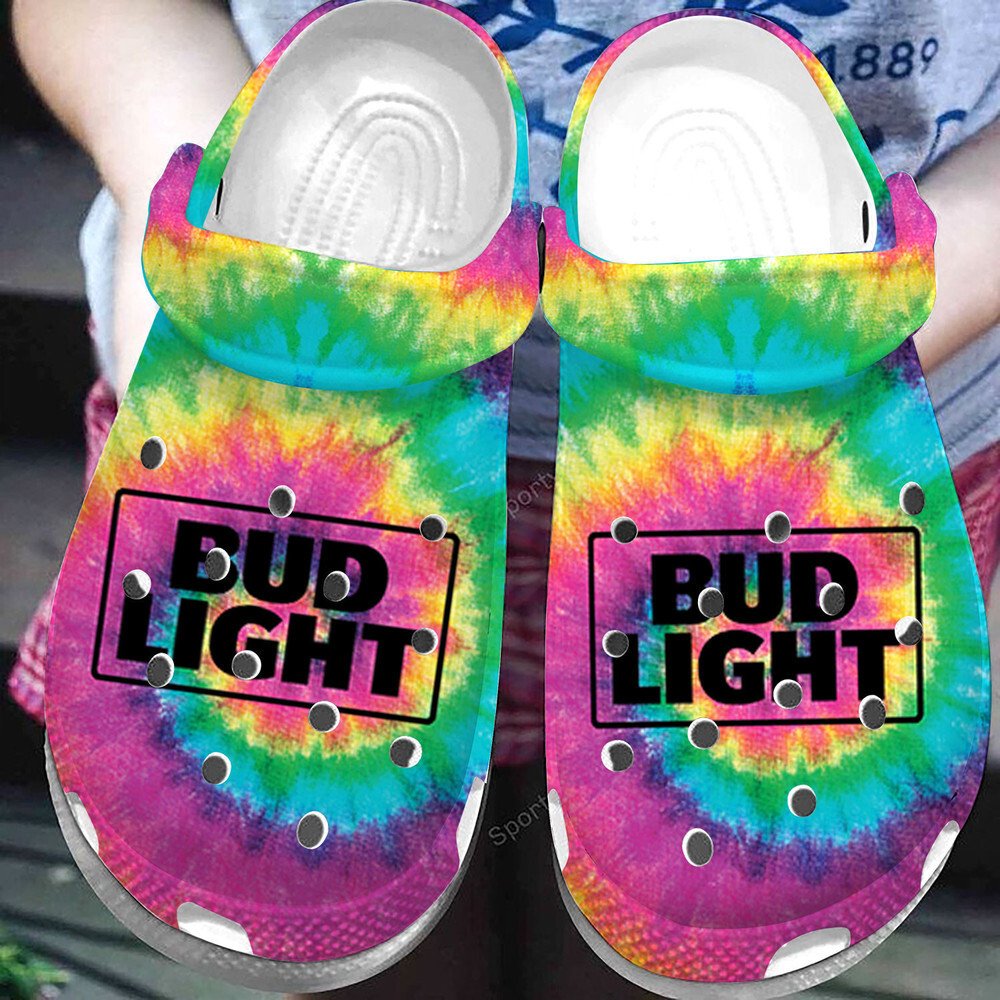 Bud Light Crocs Clogs Awesome Rainbow