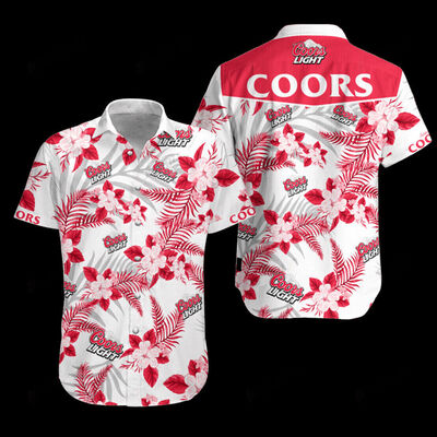 Coors Light Hawaiian Shirt Tropical Flowers All Over Print Coors Light Hawaiian Shirt Tropical Flowers All Over Print