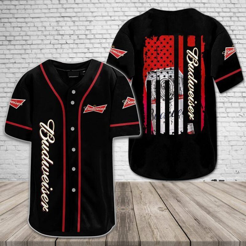 Budweiser Baseball Jersey Special US Flag For Beer Lovers Budweiser Baseball Jersey Special US Flag For Beer Lovers