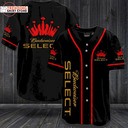 Cool Red Black Budweiser Select Baseball Jersey Cool Red Black Budweiser Select Baseball Jersey
