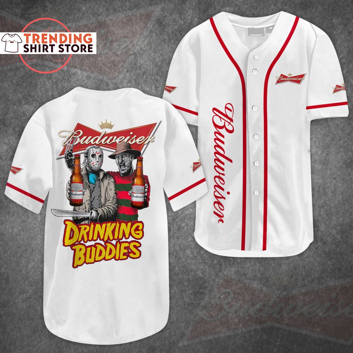 Budweiser Baseball Jersey Jason Freddy Drinking Buddies