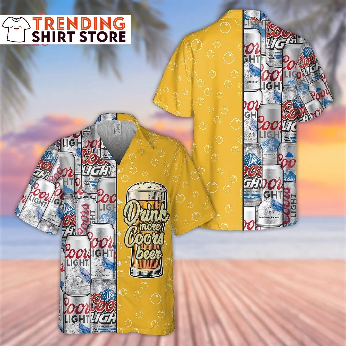 Coors Light Hawaiian Shirt Drink More Coors Beer