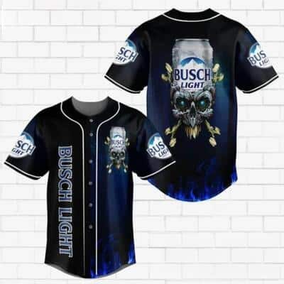 Busch Light Baseball Jersey Crazy Skull For Beer Lovers Busch Light Baseball Jersey Crazy Skull For Beer Lovers
