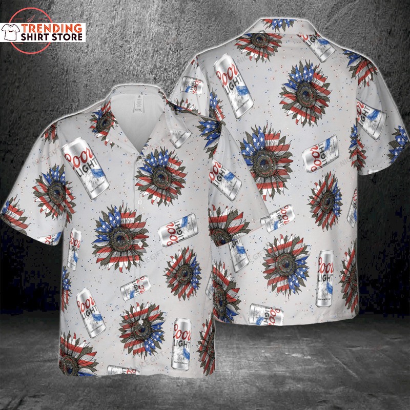 Coors Light Hawaiian Shirt American Sunflowers Gift For Beer Lovers Coors Light Hawaiian Shirt American Sunflowers Gift For Beer Lovers