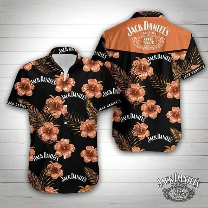 Jack Daniels Hawaiian Shirt Big Flowers For Whiskey Lovers Jack Daniels Hawaiian Shirt Big Flowers For Whiskey Lovers