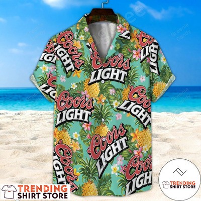 Coors Light Hawaiian Shirt Flora Pineapples Coors Light Hawaiian Shirt Flora Pineapples