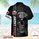 Coors Light Hawaiian Shirt Smoky Black Skull Coors Light Hawaiian Shirt Smoky Black Skull
