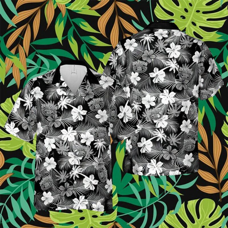 Jack Daniels Hawaiian Shirt Black And White Hawaiian Flora Jack Daniels Hawaiian Shirt Black And White Hawaiian Flora
