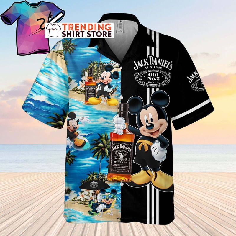 Jack Daniels Hawaiian Shirt Mickey Mouse Summer Holiday Jack Daniels Hawaiian Shirt Mickey Mouse Summer Holiday