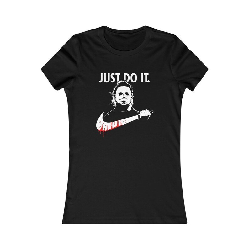 Just Do It Michael Myers Knife Nike Logo Halloween Series T-Shirt Just Do It Michael Myers Knife Nike Logo Halloween Series T-Shirt