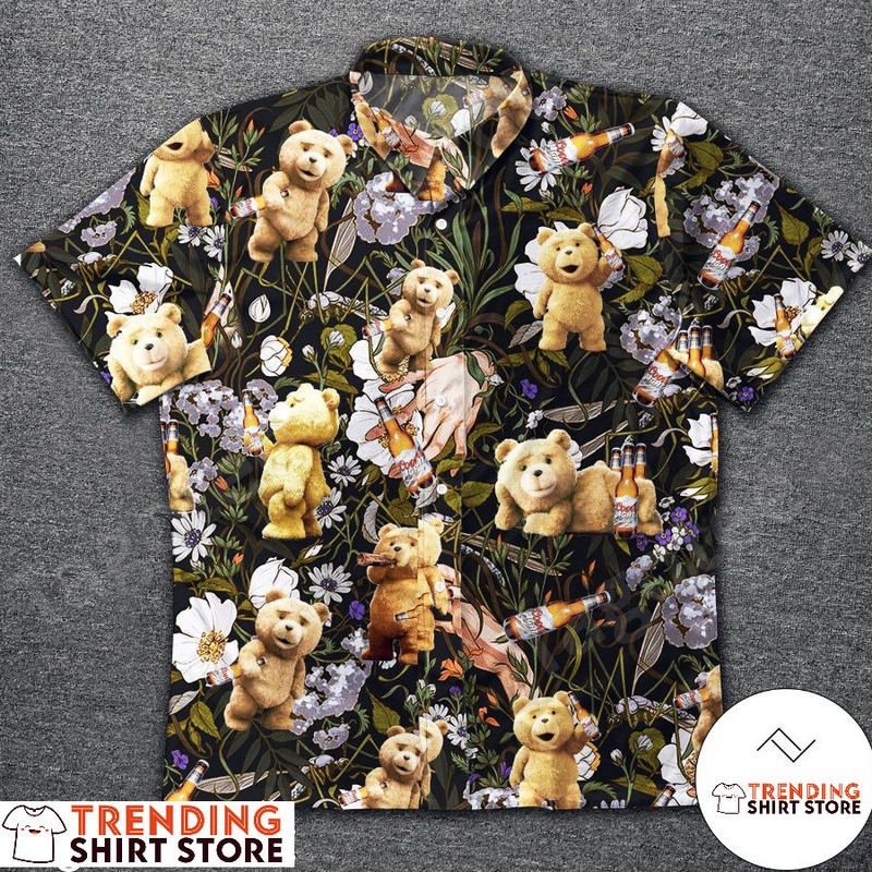 Coors Light Hawaiian Shirt Funny Ted Bear In The Garden Coors Light Hawaiian Shirt Funny Ted Bear In The Garden