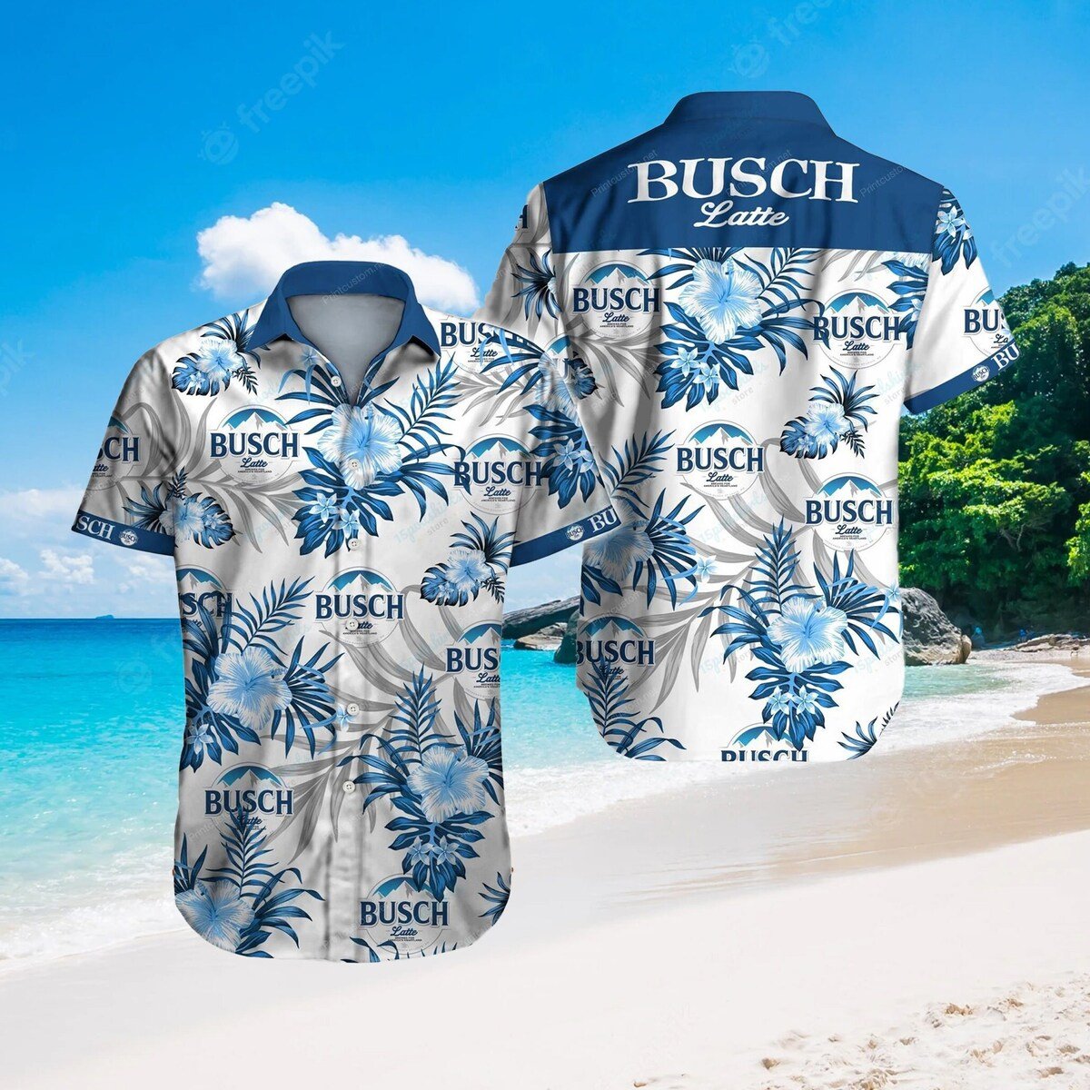 Busch Latte Hawaiian Shirt Tropical Summer Gift For Beer Lovers Busch Latte Hawaiian Shirt Tropical Summer Gift For Beer Lovers