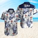 Miller Lite Hawaiian Shirt Floral Gift For Beer Drinkers