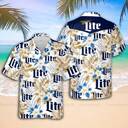 Miller Lite Hawaiian Shirt Floral Gift For Beach Lovers