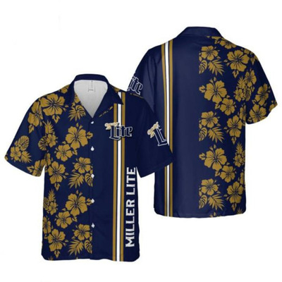 Miller Lite Hawaiian Shirt Classic Flowers For Hawaii Lovers Miller Lite Hawaiian Shirt Classic Flowers For Hawaii Lovers