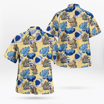 Miller Lite Hawaiian Shirt Summer Beach For Hodiday Lovers Miller Lite Hawaiian Shirt Summer Beach For Hodiday Lovers
