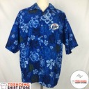 Miller Lite Hawaiian Shirt Blue Hibiscus Flowers Miller Lite Hawaiian Shirt Blue Hibiscus Flowers
