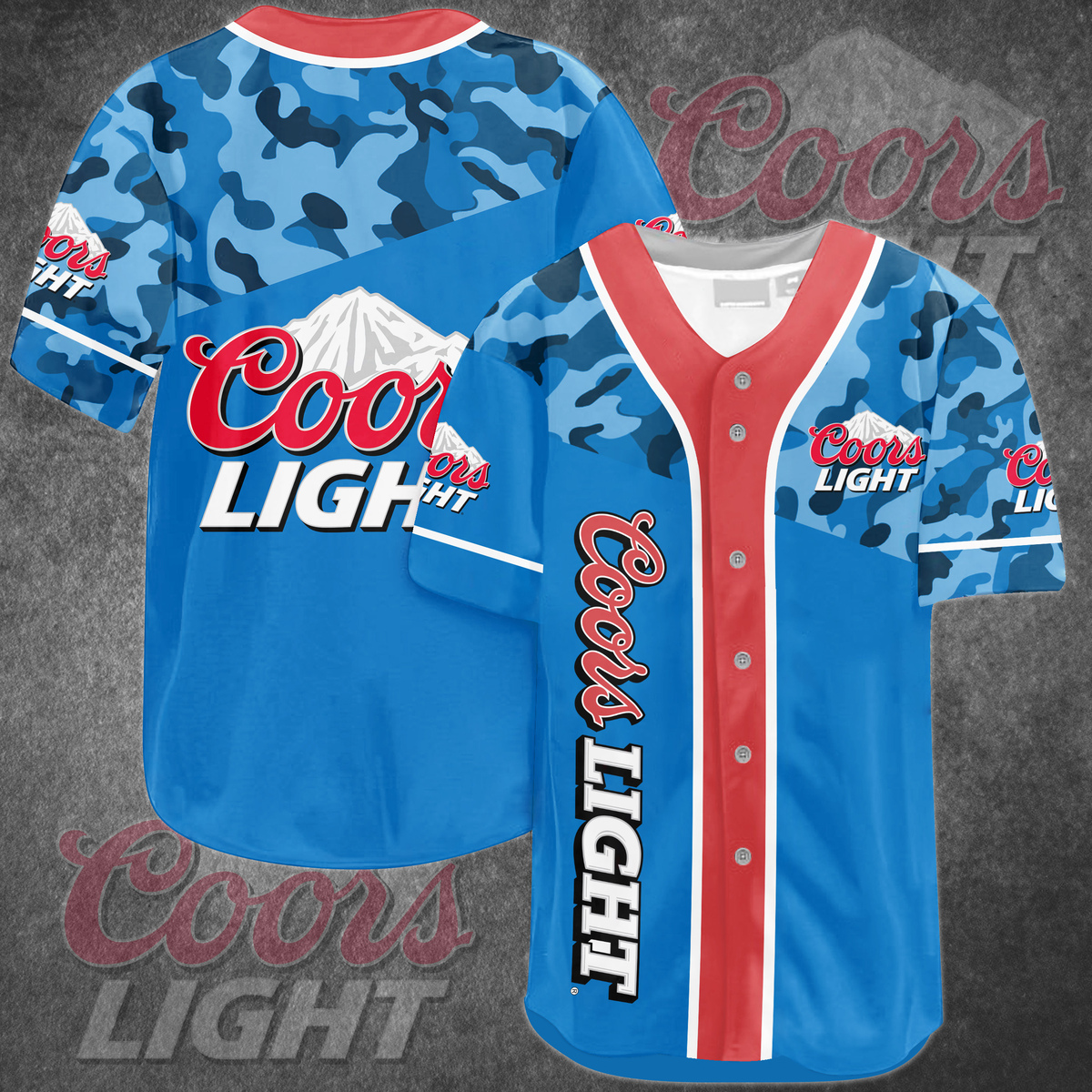 Coors Light Baseball Jersey Blue Camouflage Gift For Beer Drinkers Coors Light Baseball Jersey Blue Camouflage Gift For Beer Drinkers