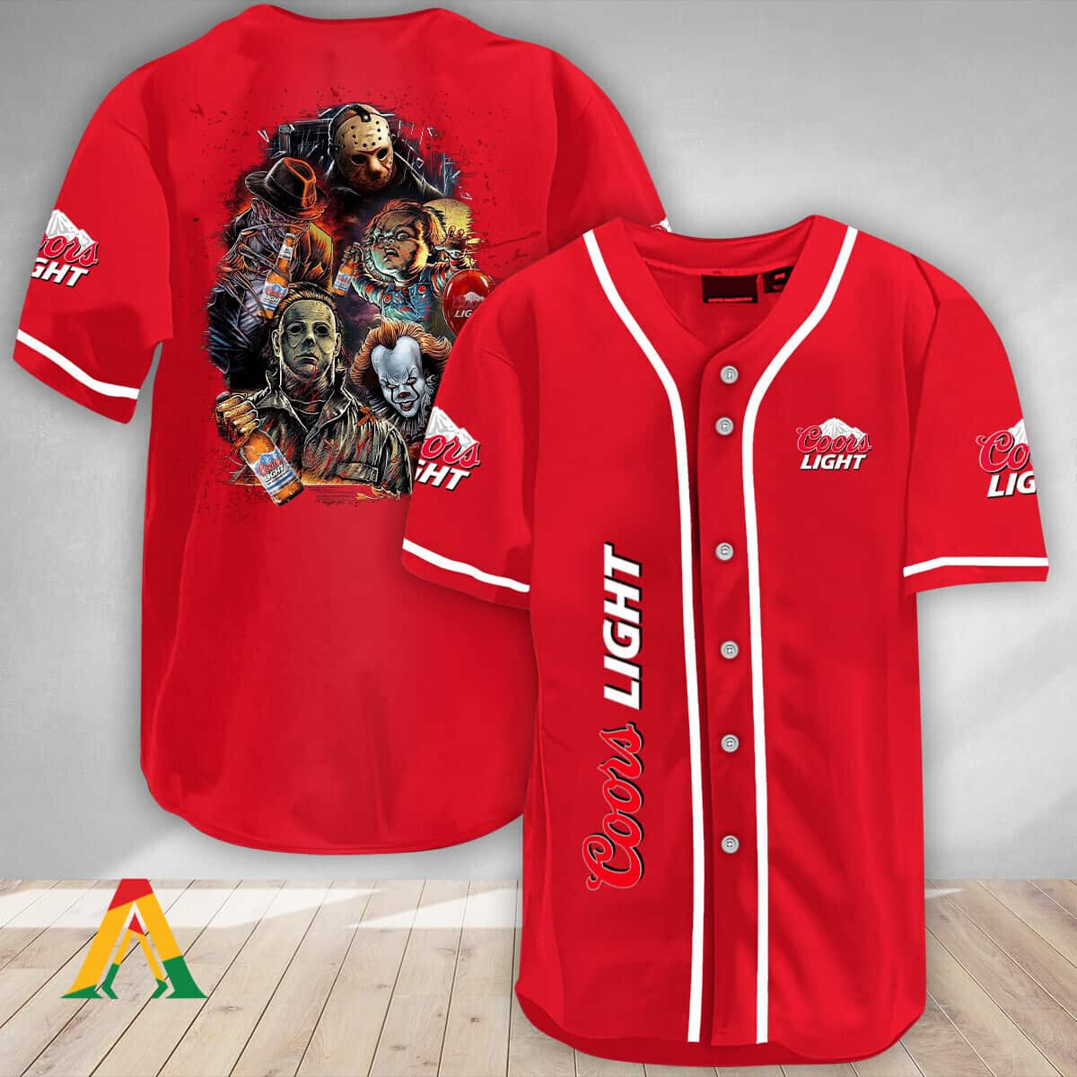 Coors Light Baseball Jersey Michael Myers Pennywise Chucky Jason Voorhees Freddy Krueger Coors Light Baseball Jersey Michael Myers Pennywise Chucky Jason Voorhees Freddy Krueger
