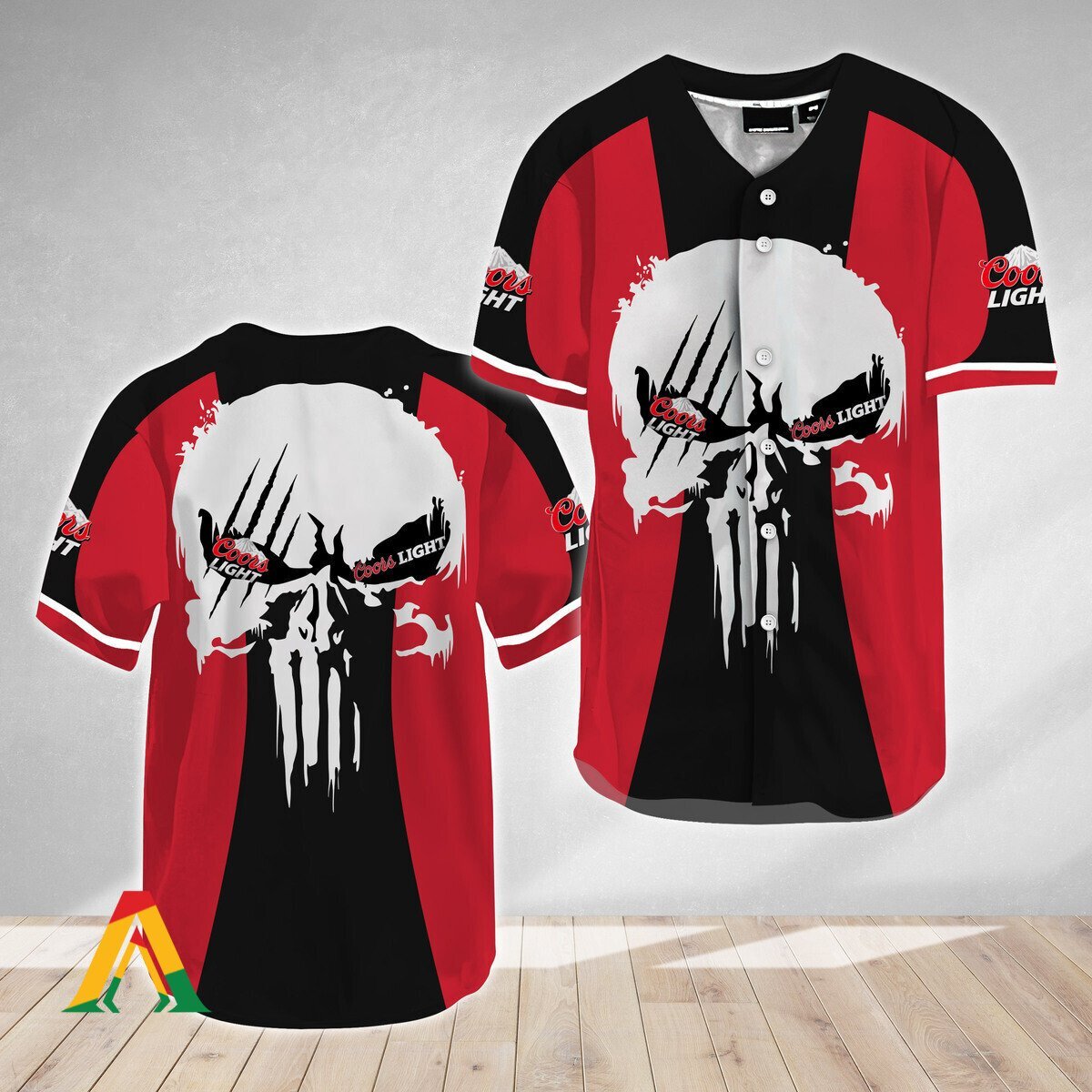 Coors Light Baseball Jersey Ghost Head White Skull Coors Light Baseball Jersey Ghost Head White Skull