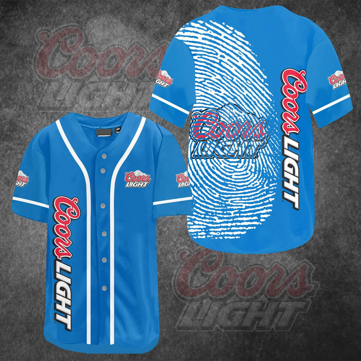 Coors Light Baseball Jersey Finger Print Unique Gift For Beer Lovers