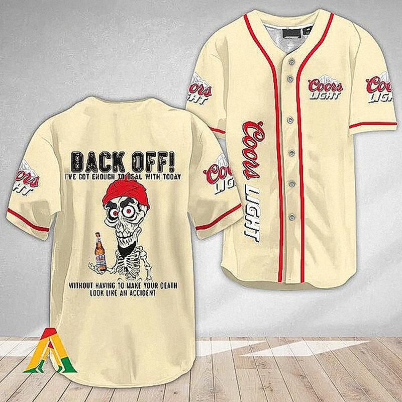 Coors Light Baseball Jersey Funny Achmed Back Off Coors Light Baseball Jersey Funny Achmed Back Off