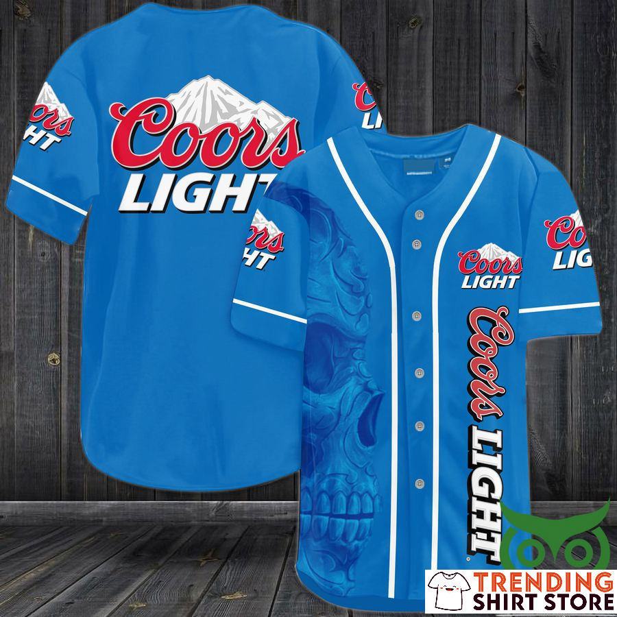 Coors Light Baseball Jersey Skull Shadow Gift For Beer Lovers