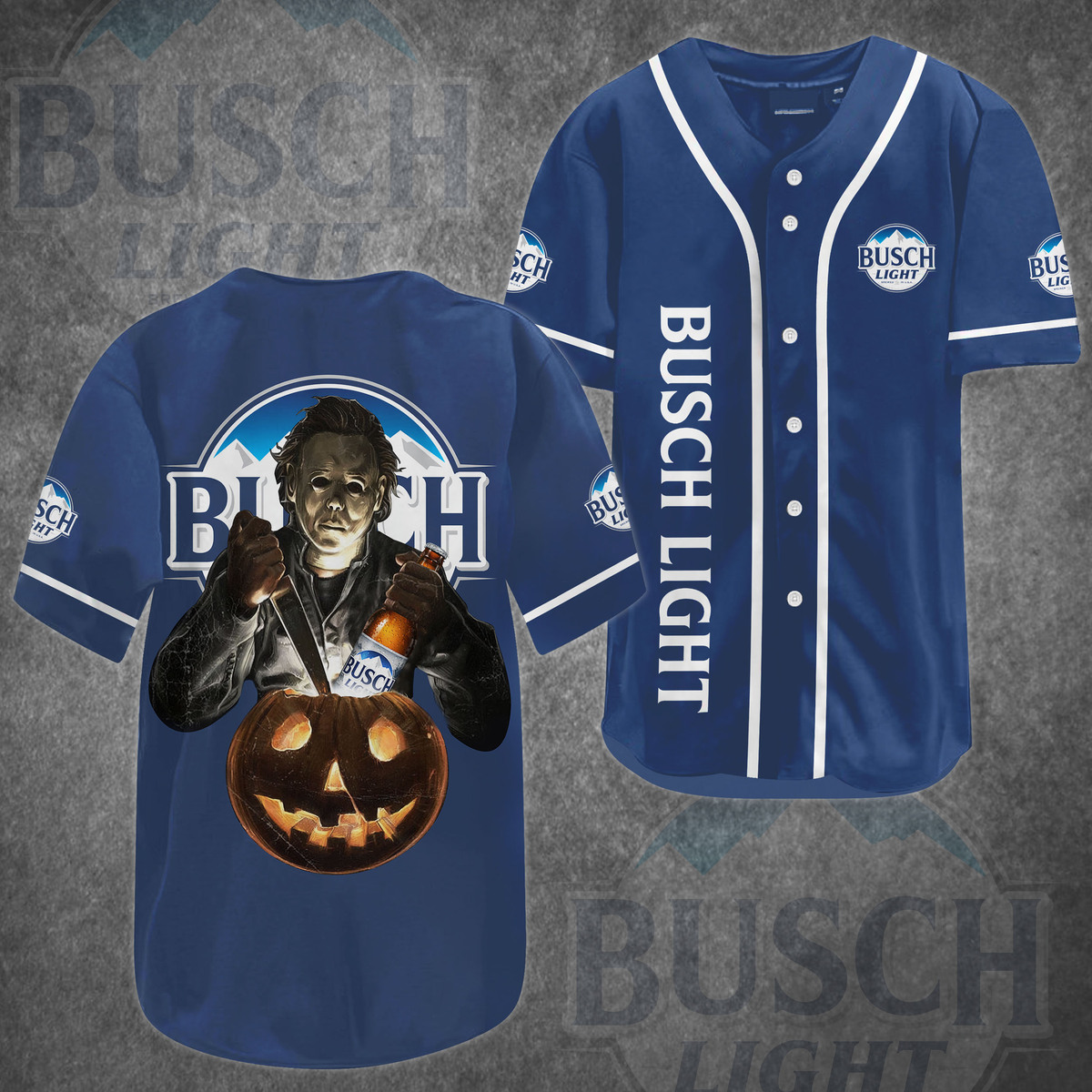 Michael Myers Busch Light Baseball Jersey For Horror Movie Fans Michael Myers Busch Light Baseball Jersey For Horror Movie Fans
