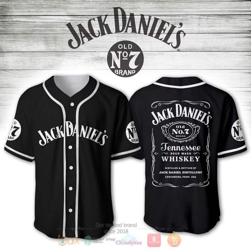 Jack Daniels Baseball Jersey Classic Tennessee Sour Mash Whiskey Jack Daniels Baseball Jersey Classic Tennessee Sour Mash Whiskey