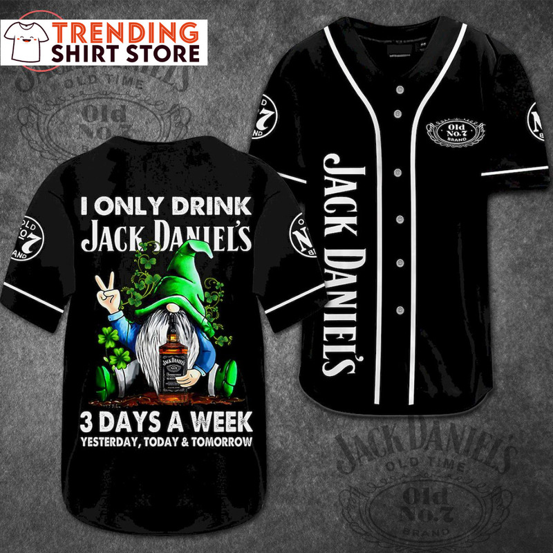 Jack Daniels Baseball Jersey Funny Gnome Drinking 3 Days A Week Jack Daniels Baseball Jersey Funny Gnome Drinking 3 Days A Week