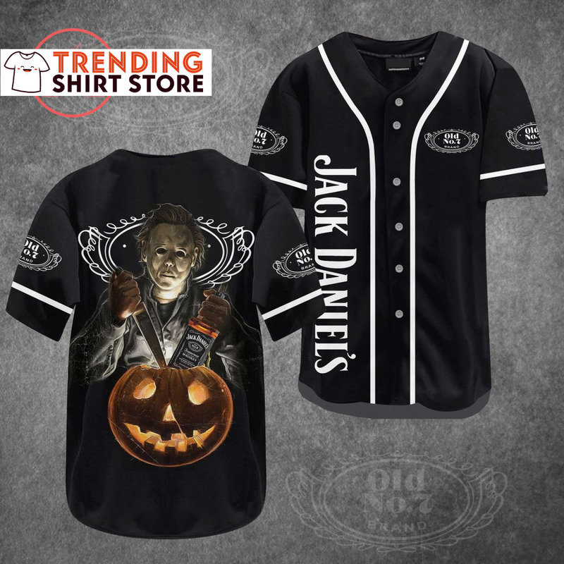 Jack Daniels Baseball Jersey Michael Myers Pumpkin And Whiskey Jack Daniels Baseball Jersey Michael Myers Pumpkin And Whiskey