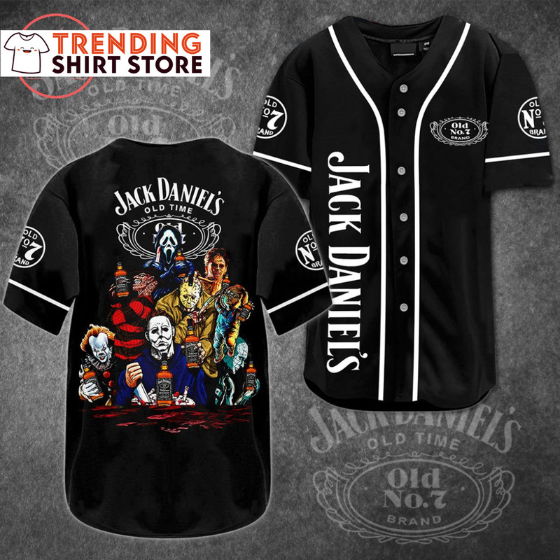 Jack Daniels Baseball Jersey Scary Halloween Characters