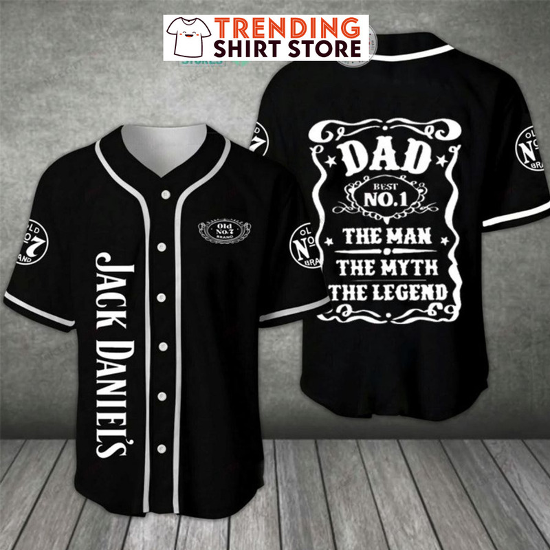 Jack Daniels Baseball Jersey Dad The Man The Myth The Legend