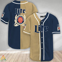 Beige And Navy Split Miller Lite Baseball Jersey A Fine Pilsner Beer Beige And Navy Split Miller Lite Baseball Jersey A Fine Pilsner Beer